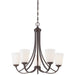 Overland Park 5 Light Candelier in Vintage Bronze Finish with Etched White Glass - Minka-Lavery