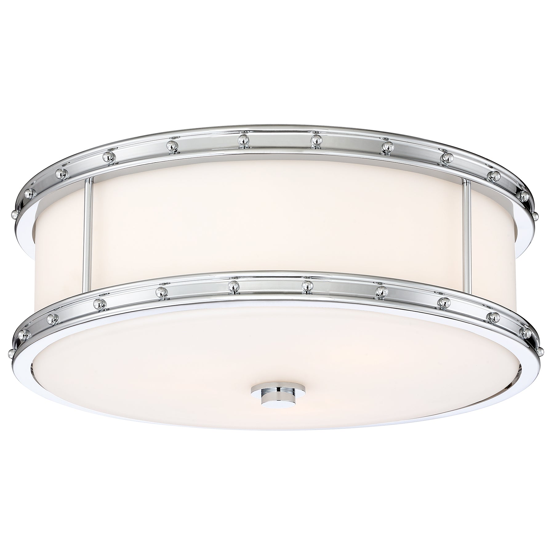 Flush Mount LED 15-1/2" Decorative Flush Mount in Chrome Finish and Etched White Glass - Minka-Lavery