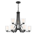 Load image into Gallery viewer, Parsons Studio 9 Light Chandelier in Sand Coal Finish with Clear and Etched White Glass - Minka-Lavery
