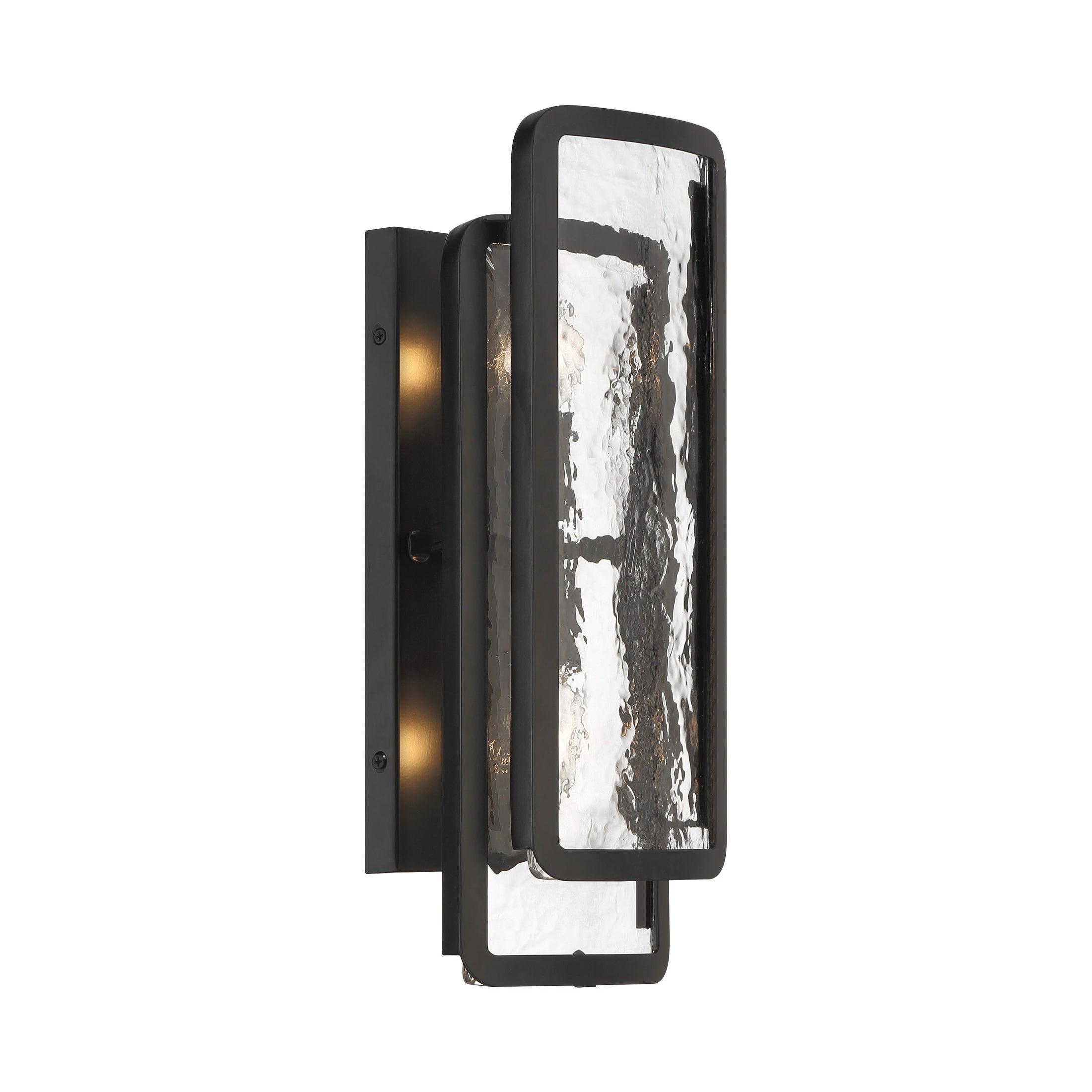 Bella Collina 2 Light Wall Sconce in Coal Black with Clear Rock-Pressed Glass - Minka-Lavery