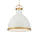 Lynk 1-Light Pendant - Off White Cream and Legacy Brass - Minka-Lavery