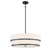 Cascade 4 Light Pendant in Coal Finish with White Linen Shade - Minka-Lavery