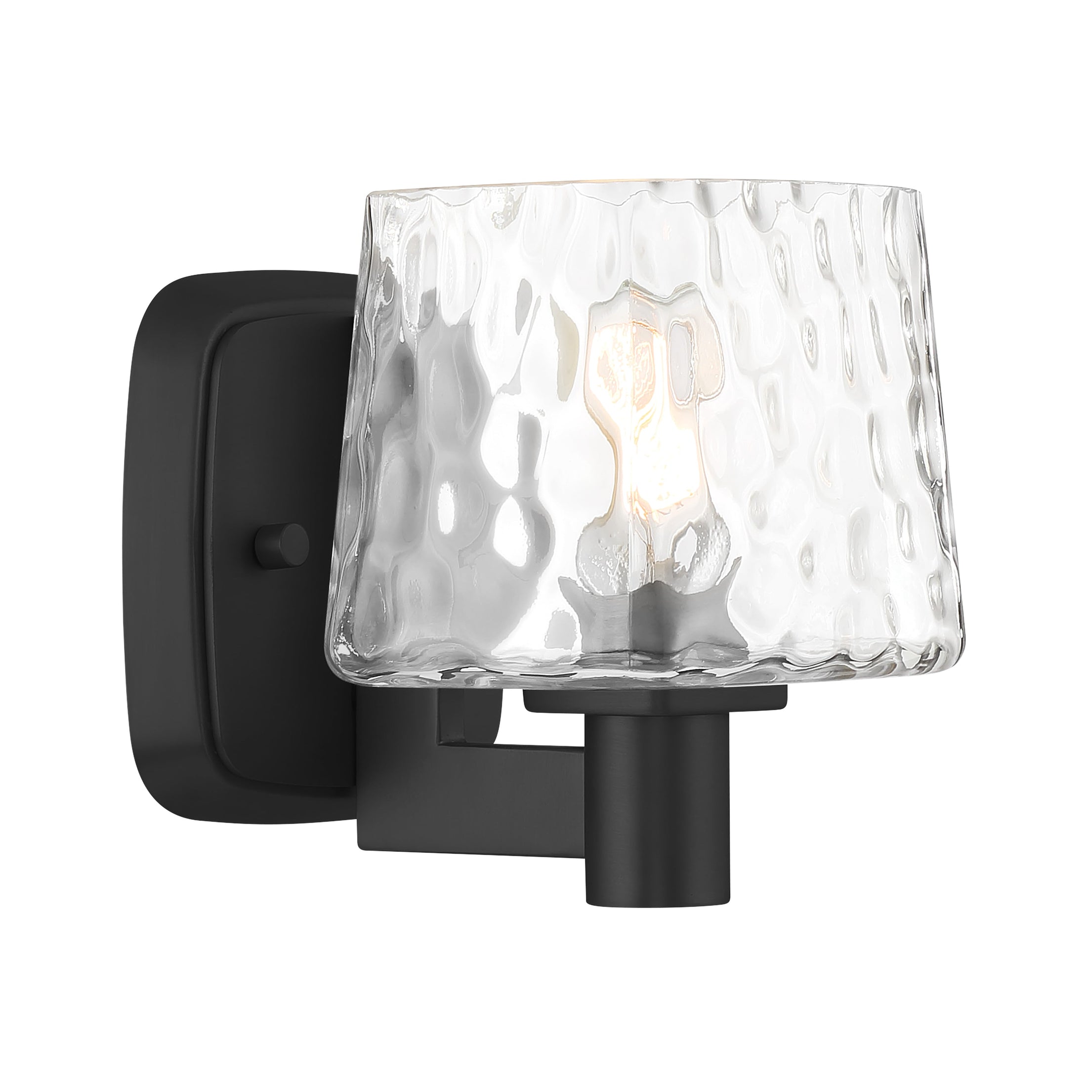 Drysdale Reversible 1 Light Bath Vanity in Coal Black Finish with Clear Hammered Glass - Minka-Lavery