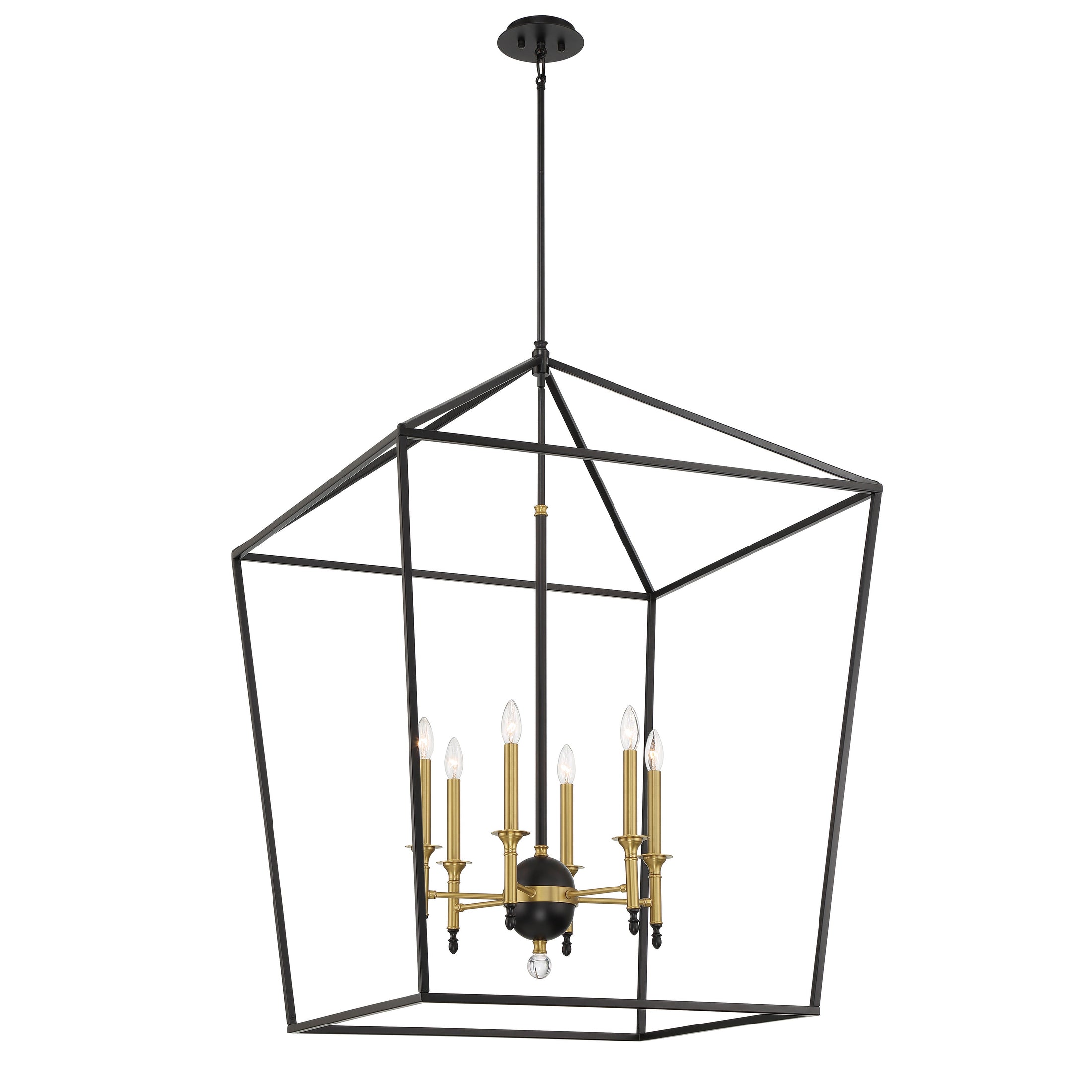 Townhall 6 LIGHT PENDANT IN A Coal AND SOFT Brass FINISH - Minka-Lavery