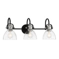 Load image into Gallery viewer, Monico 3 Light Bath in Matte Black and Polished Nickel with Clear Seedy Glass - Minka-Lavery

