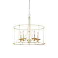Load image into Gallery viewer, Westchester County 5 Light 25" Chandelier in Farmhouse White with Gilded Gold Leaf - Minka-Lavery
