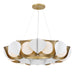 Flare 9-Light Pendant - Sand White and Legacy Brass with Etched Opal Glass - Minka-Lavery