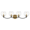 Load image into Gallery viewer, Kearney Park 4 Light Wall Sconce in Coal and Soft Brass Finish with Clear Glass - Minka-Lavery

