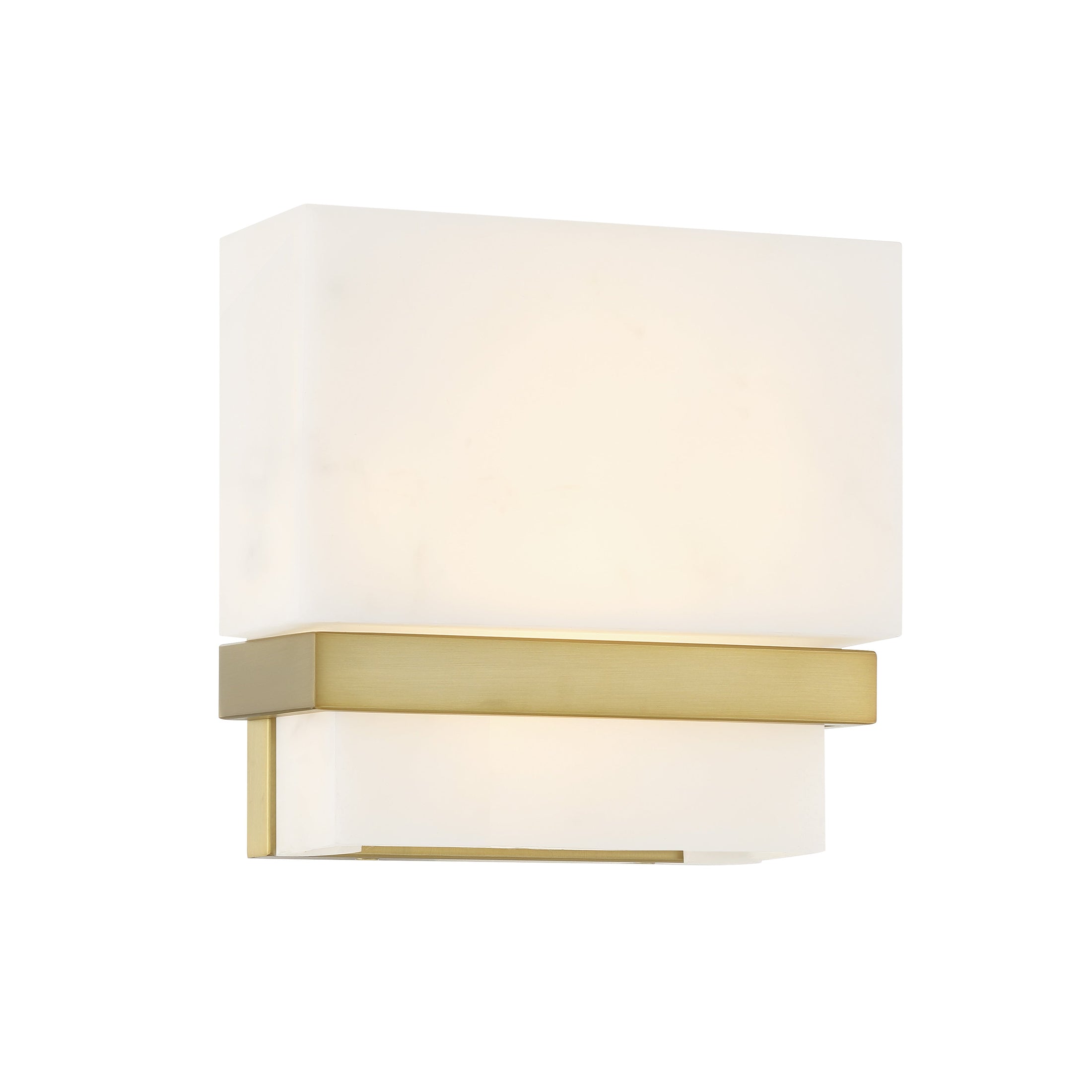 Arzon LED Wall Sconce in Soft Brass Finish with Faux Alabaster - Minka-Lavery