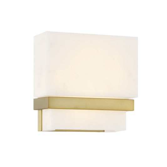 Arzon LED Wall Sconce in Soft Brass Finish with Faux Alabaster - Minka-Lavery