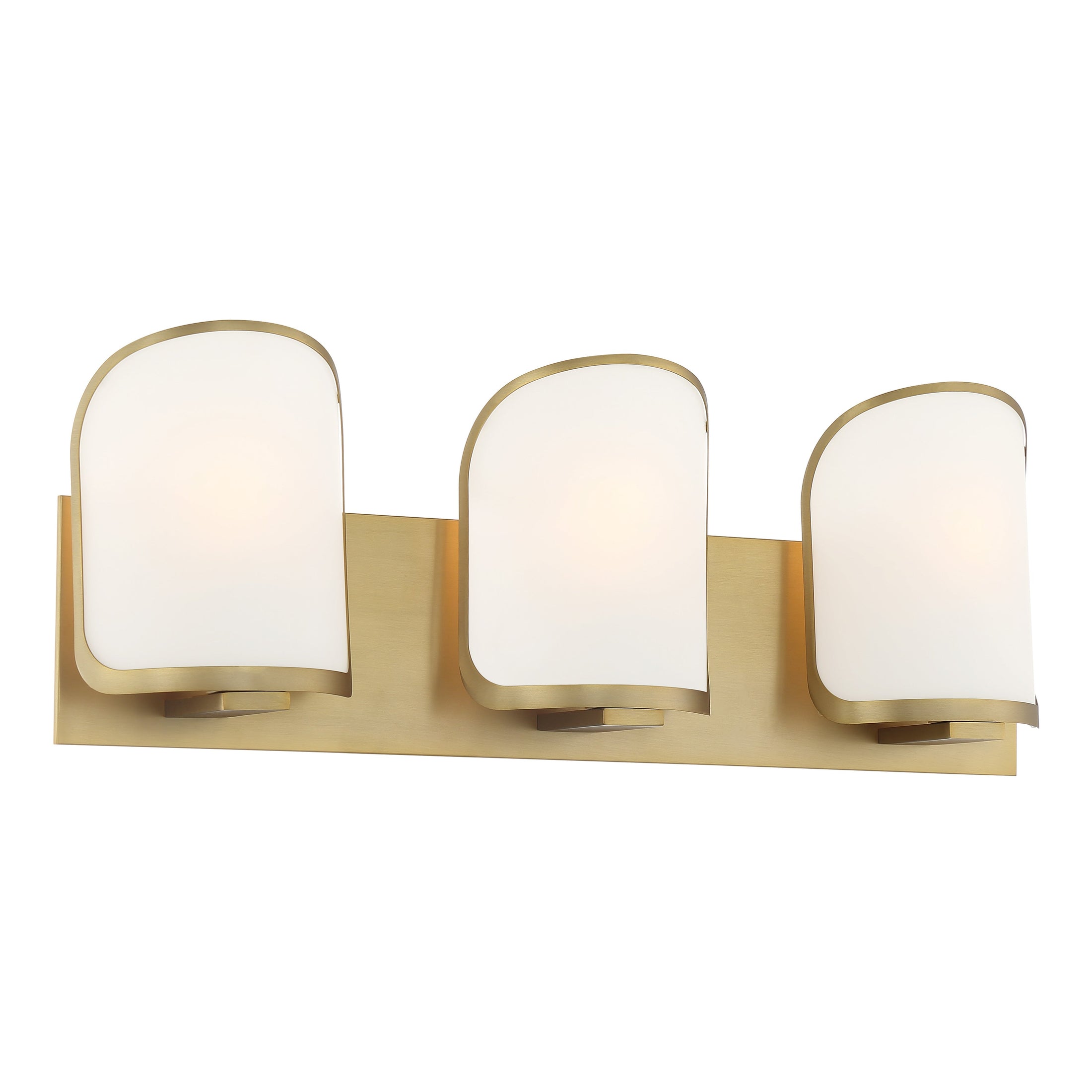 Bishop Crossing 3 Light Bath in Soft Brass Finish with Etched White Glass - Minka-Lavery
