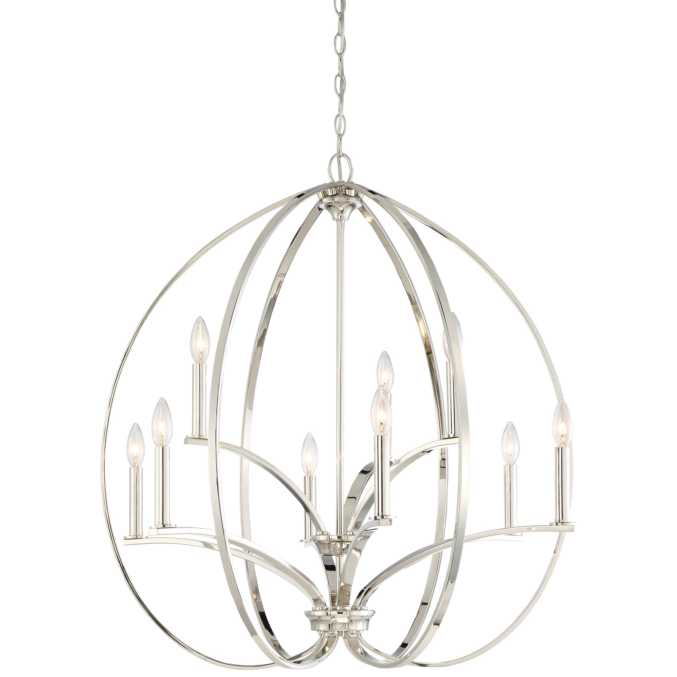 Tilbury 9 Light Chandelier in Polished Nickel - Minka-Lavery