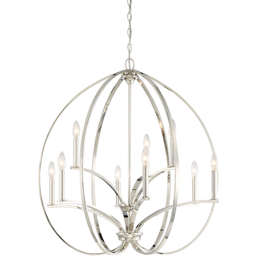 Tilbury 9 Light Chandelier in Polished Nickel - Minka-Lavery