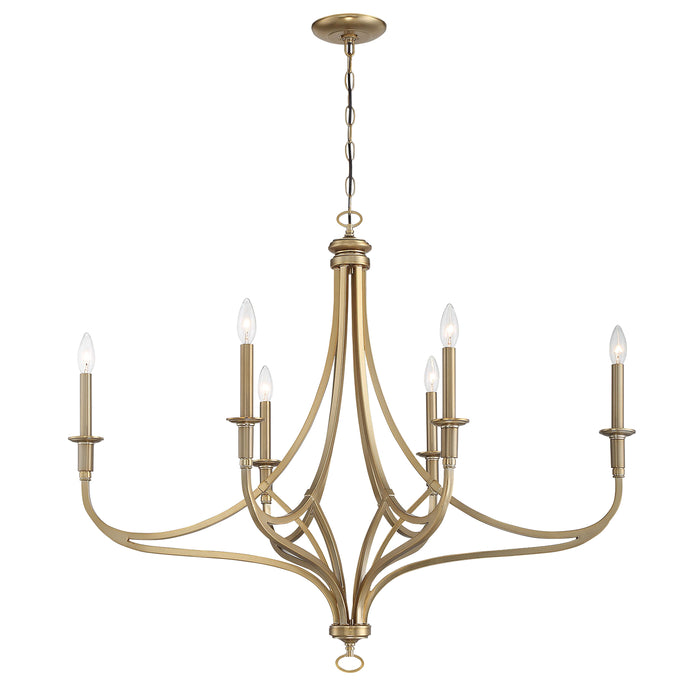 Covent Park Covent Park 6 Light Island with a Bushed Honey Gold Finish - Minka-Lavery