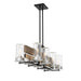 Silver Creek 8 Light Outdoor Island in Stone Grey, Coal and Brushed Nickel Finish with Rope and Clear Seedy Glass - Minka-Lavery