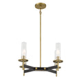 Load image into Gallery viewer, Baldwin Park 4 Light Chandelier in Coal and Soft Brass Finish with Clear Ribbed Glass - Minka-Lavery
