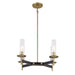 Baldwin Park 4 Light Chandelier in Coal and Soft Brass Finish with Clear Ribbed Glass - Minka-Lavery