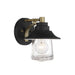 Westfield Manor 1 Light bath in Sand Coal with Soft Brass Finish and Clear Seedy Glass - Minka-Lavery