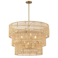 Load image into Gallery viewer, Bungalow Heaven 6 Light Pendant in Soft Brass Finish with a Papyrus Rope Shade - Minka-Lavery
