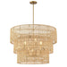 Bungalow Heaven 6 Light Pendant in Soft Brass Finish with a Papyrus Rope Shade - Minka-Lavery