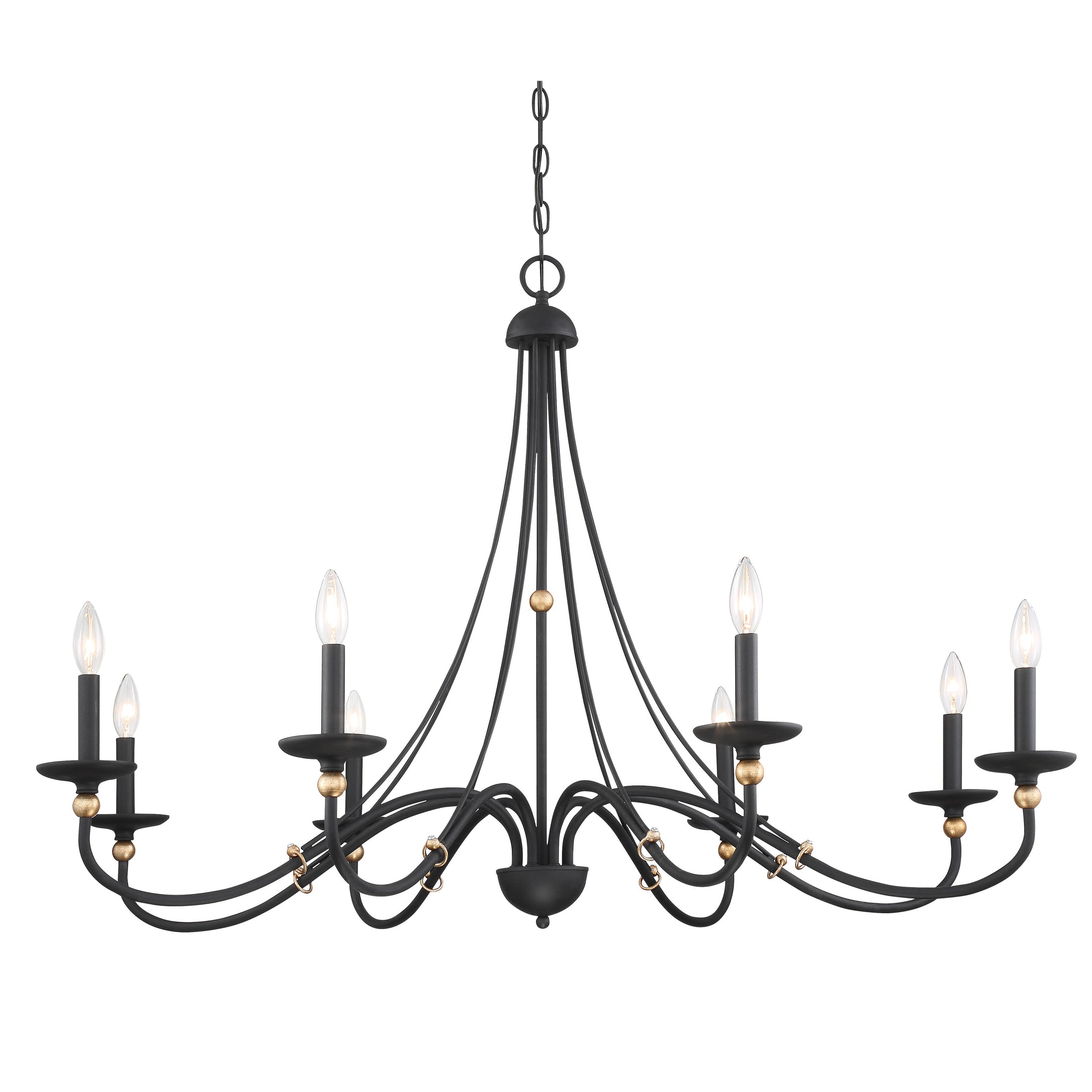 Westchester County 8 Light 46" Chandelier in Sand Coal with Skyline Gold Leaf - Minka-Lavery