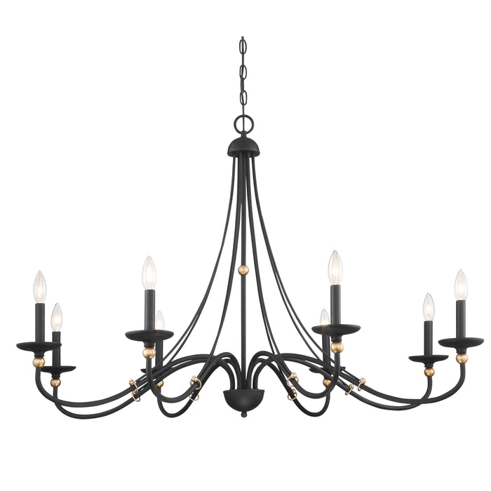 Westchester County 8 Light 46" Chandelier in Sand Coal with Skyline Gold Leaf - Minka-Lavery