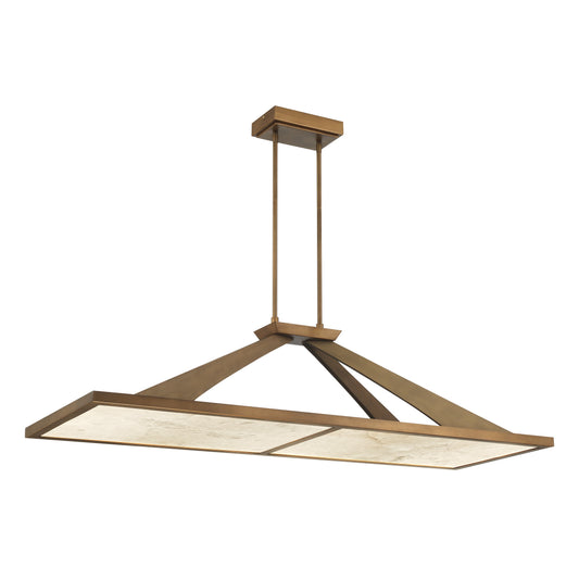 Stiles Led Island Light in Ashen Gold Finish and Alabaster Diffuser - Minka-Lavery