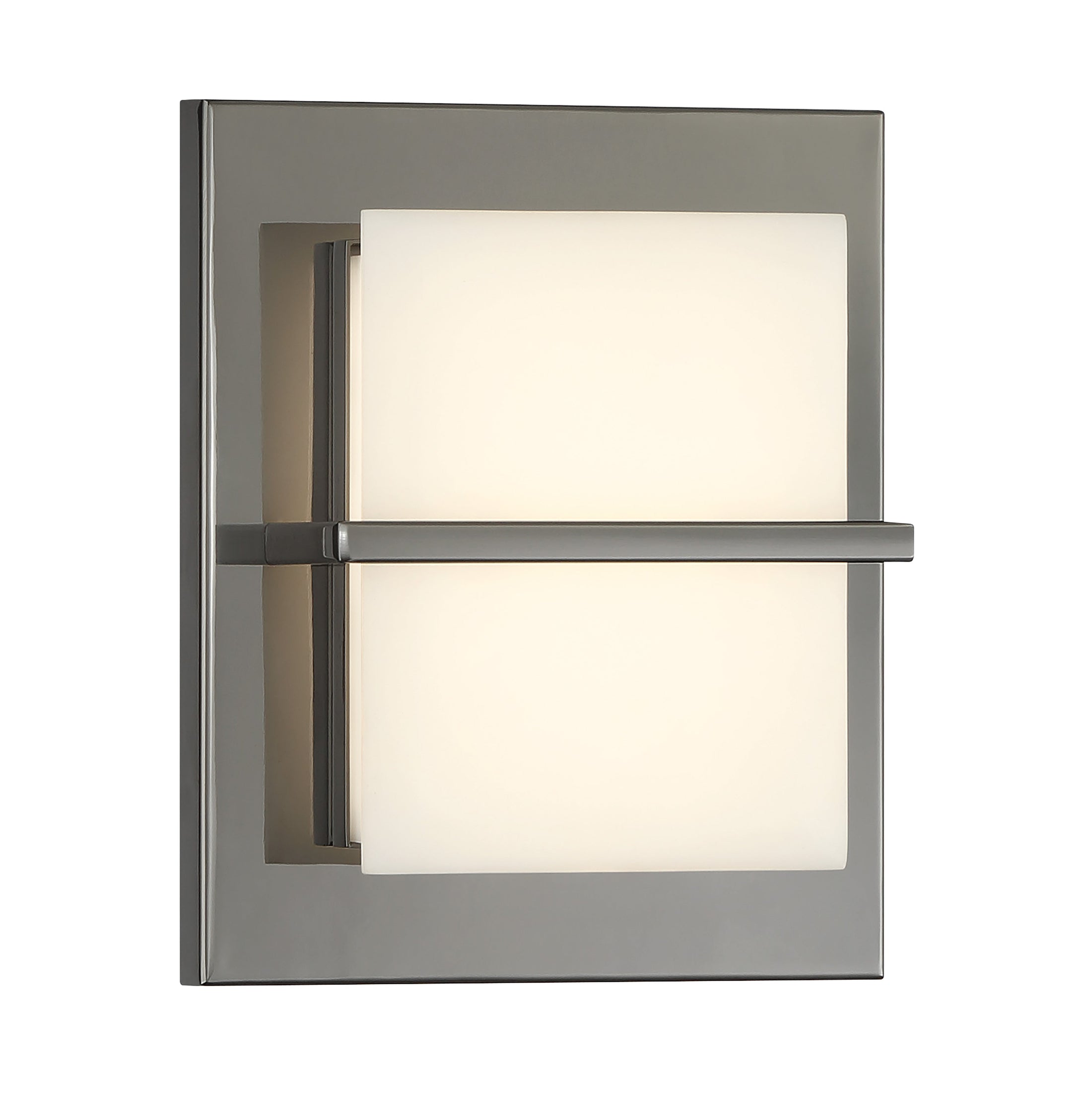 Tarnos 8" LED Wall Sconce in Gun Metal Finish with White Faux Alabaster - Minka-Lavery