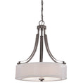 Load image into Gallery viewer, Parsons Studio 3 Light Pendant in Smoked Iron Finish with Translucent Silver Linen with Off-White Linen Inner Shade - Minka-Lavery
