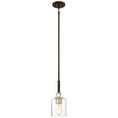 Load image into Gallery viewer, Studio 5 1 Light Mini Pendant in Painted Bronze with Natural Brushed Brass Clear Glass - Minka-Lavery
