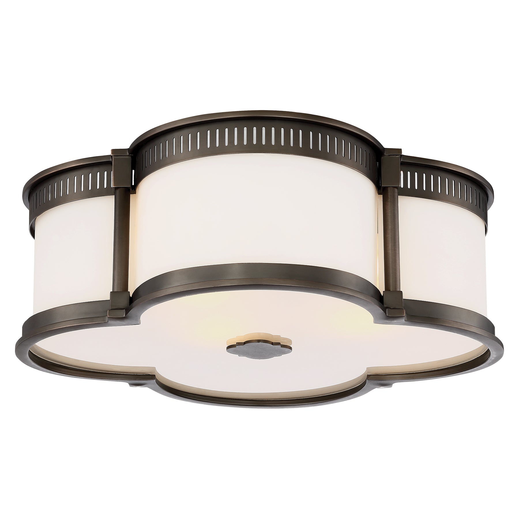 Flush Mount LED 16-1/4" Flush Mount in Harvard Court Bronze Finish and Etched White Glass - Minka-Lavery
