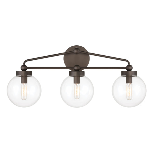 Stella 3-Light Vanity - Dark Bronze with Clear Glass - Minka-Lavery