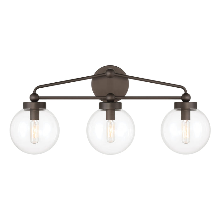 Stella 3-Light Vanity - Dark Bronze with Clear Glass - Minka-Lavery