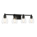 Load image into Gallery viewer, Clarity 4 Light Bath Vanity in Coal Black with Reversible Clear Glass - Minka-Lavery
