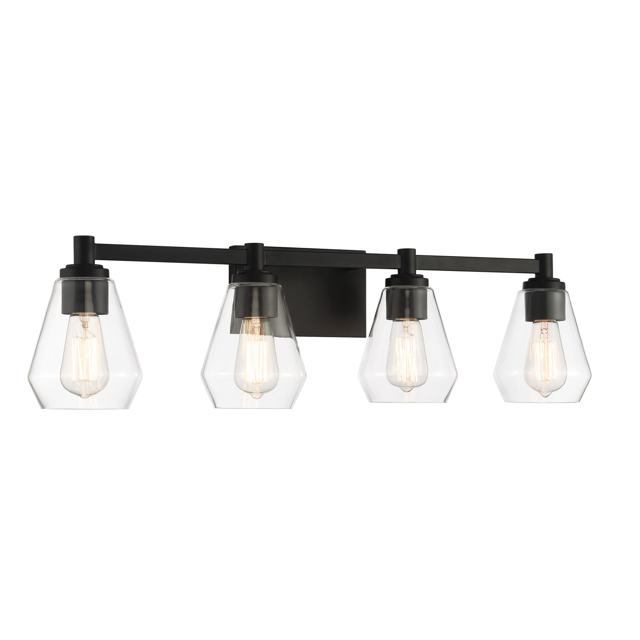 Clarity 4 Light Bath Vanity in Coal Black with Reversible Clear Glass - Minka-Lavery