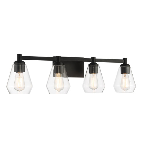 Clarity 4 Light Bath Vanity in Coal Black with Reversible Clear Glass - Minka-Lavery