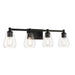 Clarity 4 Light Bath Vanity in Coal Black with Reversible Clear Glass - Minka-Lavery