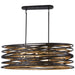 Vortic Flow 8 Light Island in Dark Bronze with Mosaic Gold Interior Finish - Minka-Lavery