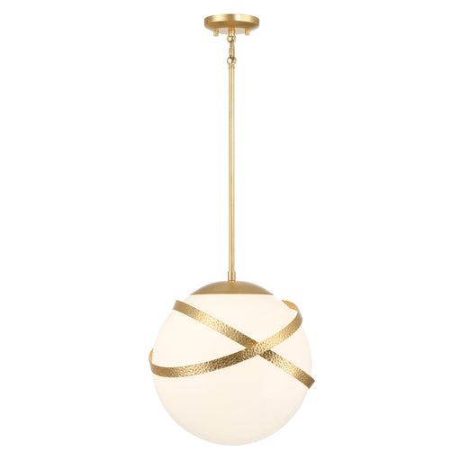 Batignolles 1 Light Pendant in Spring Gold Leaf with Opal White Glass - Minka-Lavery