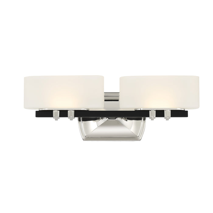 Drury Bath LED Bath in Polished Nickel and Coal with Etched White Glass - Minka-Lavery