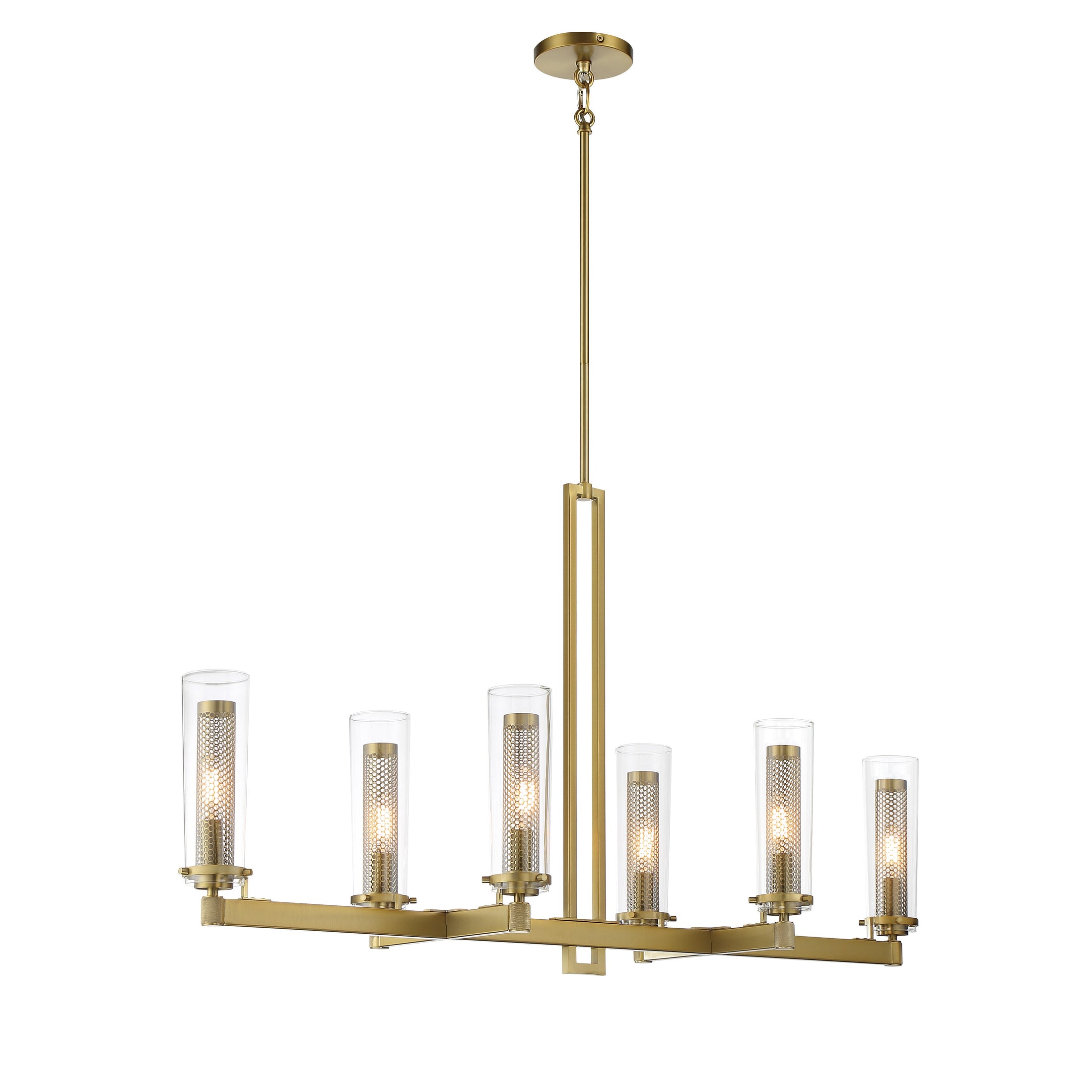 Emmerham 6 Light Island in Soft Brass with Clear Glass - Minka-Lavery