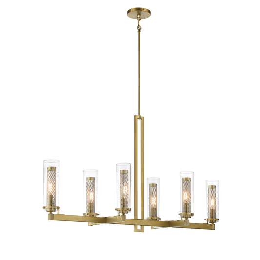 Emmerham 6 Light Island in Soft Brass with Clear Glass - Minka-Lavery