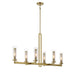 Emmerham 6 Light Island in Soft Brass with Clear Glass - Minka-Lavery