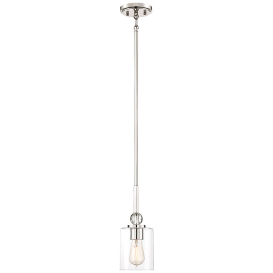 Studio 5 1 Light Mini Pendant in Polished Nickel Finish with Clear Glass - Minka-Lavery