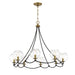 Kearney Park 8 Light Chandelier in Coal and Soft Brass Finish with Clear Glass - Minka-Lavery