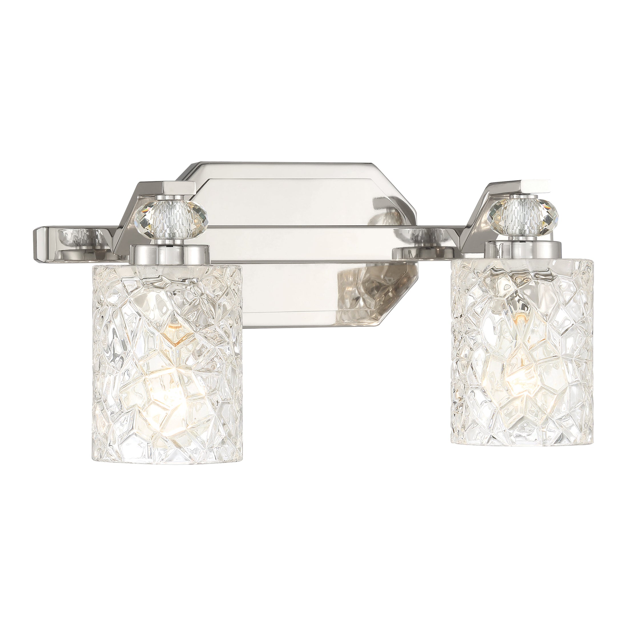 Crystal Kay 2 Light Bath Vanity in Chrome, Reversible, with Clear Pressed Glass - Minka-Lavery