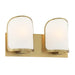 Bishop Crossing 2 Light Bath in Soft Brass Finish with Etched White Glass - Minka-Lavery
