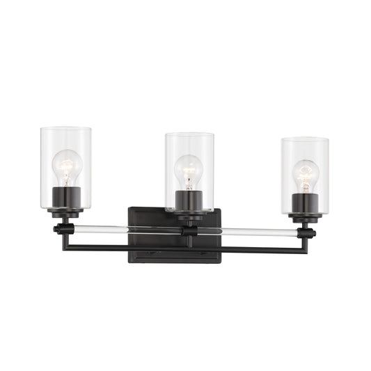 Binsly 3 Light Bath Vanity in Coal Black Finish with Reversible Mounting - Minka-Lavery