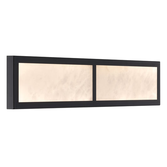 Stiles LED Vanity Light - Sand Coal Black with Alabaster Stone - Minka-Lavery