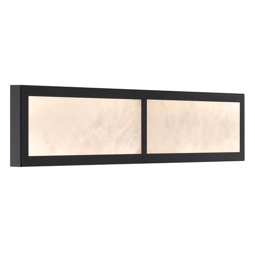 Stiles LED Vanity Light - Sand Coal Black with Alabaster Stone - Minka-Lavery